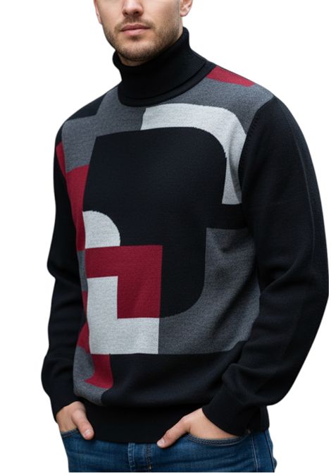 Abstract patterned turtleneck jumper MASQ | sweaters | M5625 70686093